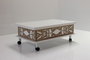Hanah Home Mesa de café blanca con dimensiones ajustables